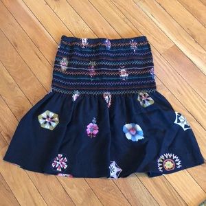Smocked Silk Skirt